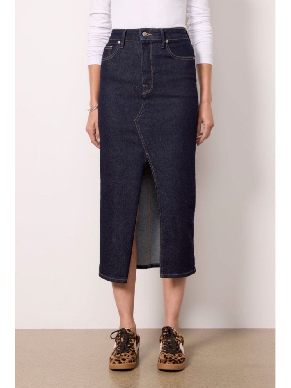 Good American Slit Front Midi in Indigo716 (Deep indigo)